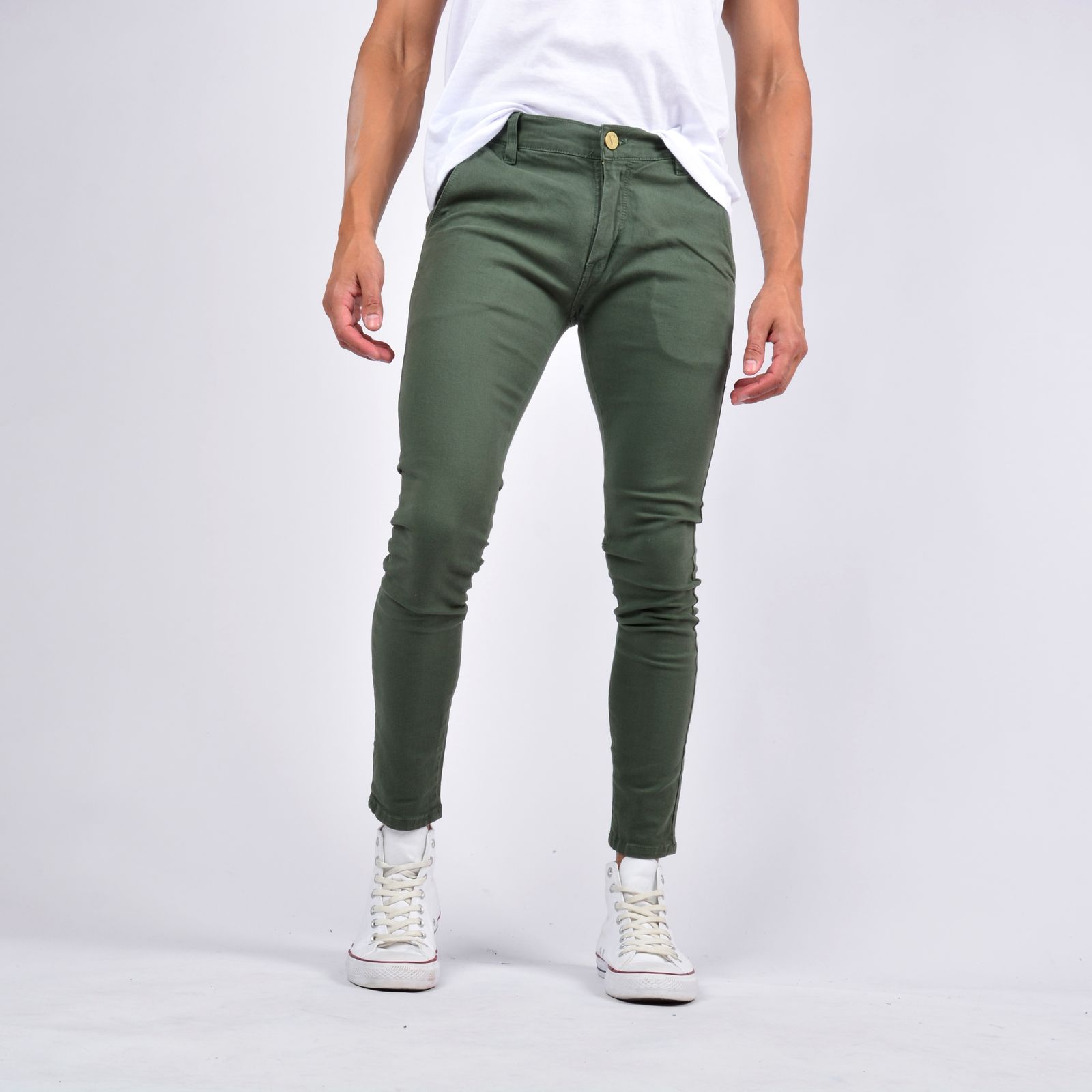 PANTALÓN CHINO VERDE SKINNY